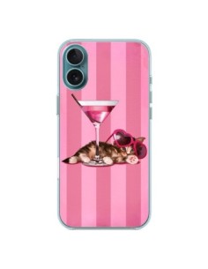 Coque iPhone 16 Plus Chaton Chat Kitten Cocktail Lunettes...