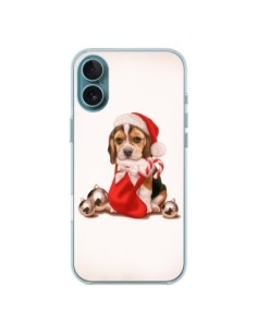 Coque iPhone 16 Plus Chien Dog Pere Noel Christmas -...