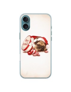 Coque iPhone 16 Plus Chien Dog Pere Noel Christmas Boite...