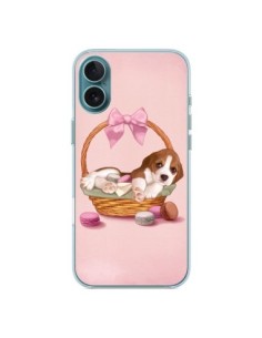Coque iPhone 16 Plus Chien Dog Panier Noeud Papillon...