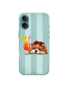 Cover iPhone 16 Plus Cane Cocktail Occhiali Cuore -...