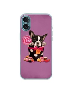 Cover iPhone 16 Plus Cane Boite Papillon Pois Bonbon -...