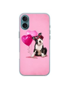 iPhone 16 Plus Case Dog Ballon Eyesali Heart Pink -...