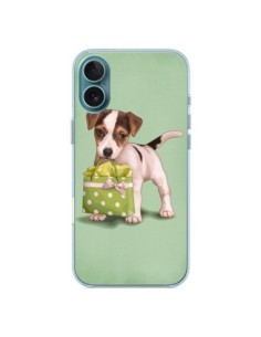 iPhone 16 Plus Case Dog Shopping Sacchetto a Polka Green...