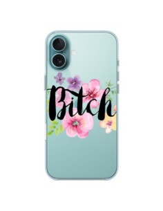 Cover iPhone 16 Plus Bitch Flower Fiori Trasparente -...
