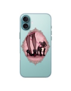 iPhone 16 Plus Case Lady Jambes Dog Bulldog Dog Pink...