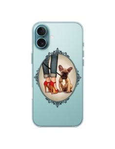 Cover iPhone 16 Plus Lady Jambes Cane Bulldog Dog...