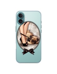 iPhone 16 Plus Case Lady Jambes Dog Bulldog Dog Bow tie...