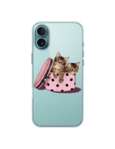 Coque iPhone 16 Plus Chaton Chat Kitten Boite Pois...