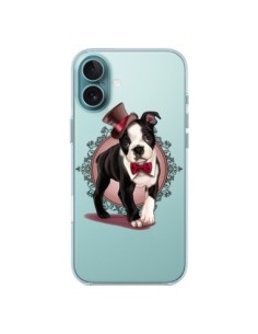Cover iPhone 16 Plus Cane Bulldog Dog Gentleman Papillon...