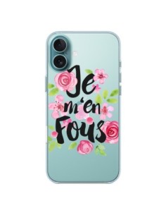 Cover iPhone 16 Plus Je M'en Fous Fiori Trasparente -...