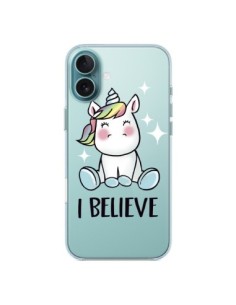 Cover iPhone 16 Plus Unicorno I Believe Trasparente -...