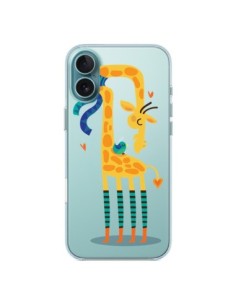 Coque iPhone 16 Plus L'oiseau et la Girafe Amour Love...