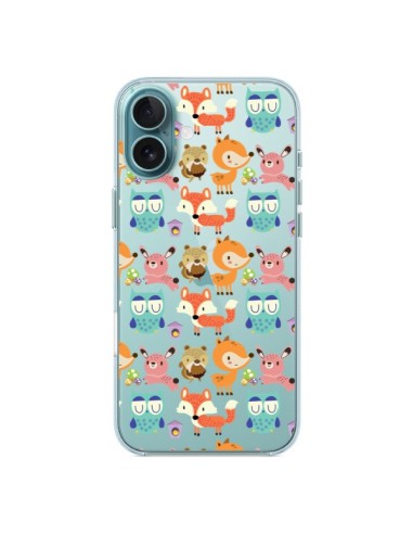 Cover iPhone 16 Plus Renard Ecureuil Coniglio Hibou Trasparente - Maria Jose Da Luz