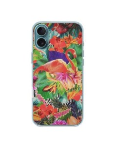 Cover iPhone 16 Plus Fenicottero Rosa Tropicale - Monica...