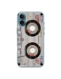Coque iPhone 16 Plus Cassette Transparente K7 -...
