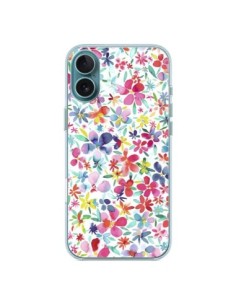 iPhone 16 Plus Case Colorful Flowers Petals Blue - Ninola...