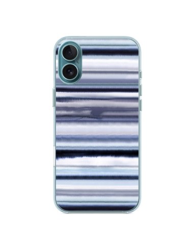 iPhone 16 Plus Case Degrade Stripes WaterColor Azzurro - Ninola Design