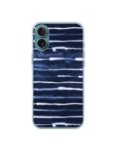 Coque iPhone 16 Plus Electric Lines Navy - Ninola Design