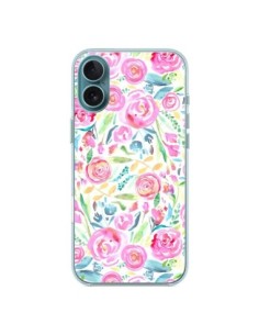 Coque iPhone 16 Plus Speckled Watercolor Pink - Ninola...