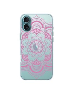 Cover iPhone 16 Plus Mandala Rosa Chiaro Azteco...