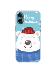 iPhone 16 Plus Case Bear White from Christmas Merry...