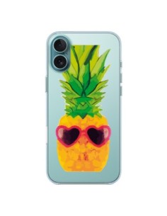Cover iPhone 16 Plus Ananas A Forma Di Cuore Trasparente...