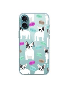 iPhone 16 Plus Case Dog Bulldog Macarons Clear - Pet...