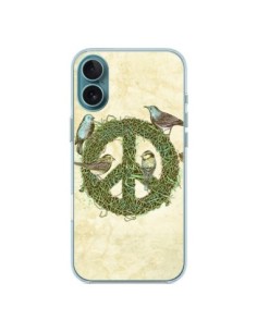 Coque iPhone 16 Plus Peace And Love Nature Oiseaux -...