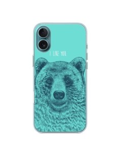 Coque iPhone 16 Plus Bear Ours I like You - Rachel Caldwell