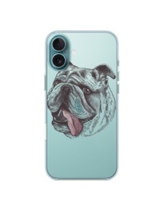 Coque iPhone 16 Plus Chien Bulldog Dog Transparente -...