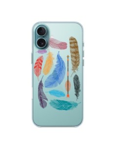 Coque iPhone 16 Plus Plume Feather Couleur Transparente -...