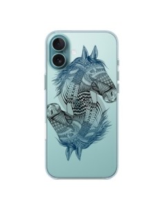Coque iPhone 16 Plus Cheval Horse Double Transparente -...