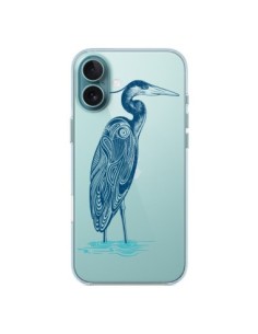Coque iPhone 16 Plus Heron Blue Oiseau Transparente -...