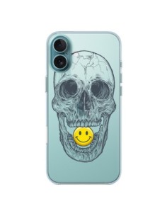 Coque iPhone 16 Plus Tête de Mort Smiley Transparente -...