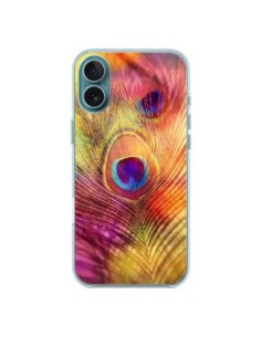 Cover iPhone 16 Plus Piuma di Pavone Multicolore - Sylvia...