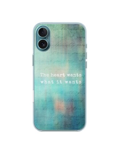 Coque iPhone 16 Plus The heart wants what it wants Coeur - Sylvia Cook