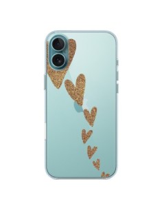 Cover iPhone 16 Plus Cuore Falling Gold Hearts...