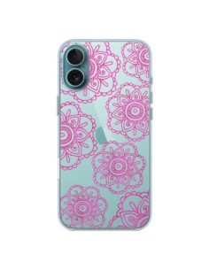 Cover iPhone 16 Plus Doodle  Mandala Rosa Fiori...