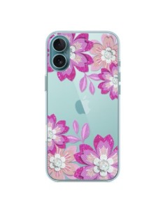 Coque iPhone 16 Plus Winter Flower Rose, Fleurs d'Hiver...