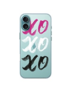 Cover iPhone 16 Plus XoXo Rosa Bianco Nero Trasparente -...