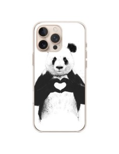 Coque iPhone 16 Pro Max Panda Amour All you need is love...