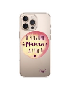 Coque iPhone 16 Pro Max Je suis une Maman au Top Orange...