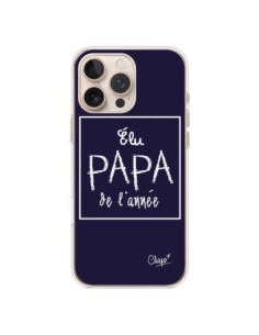 Coque iPhone 16 Pro Max Elu Papa de l'Année Bleu Marine -...