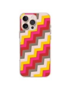 Coque iPhone 16 Pro Max Lignes Triangle Azteque Rose...