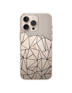 iPhone 16 Pro Max Case Lines Grid Abstract Black Clear -...