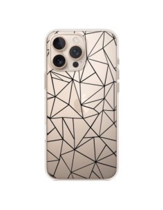 iPhone 16 Pro Max Case Lines Grid Abstract Black Clear -...