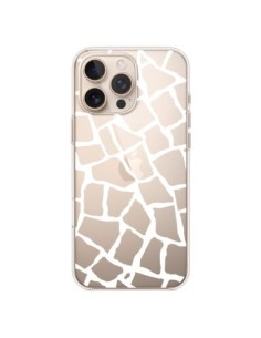 Cover iPhone 16 Pro Max Giraffa Mosaico Bianco...