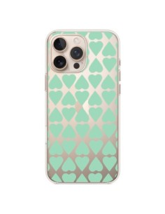 Cover iPhone 16 Pro Max Cuore Verde Menta Trasparente -...