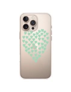 Cover iPhone 16 Pro Max Cuori Amore Verde Menta...